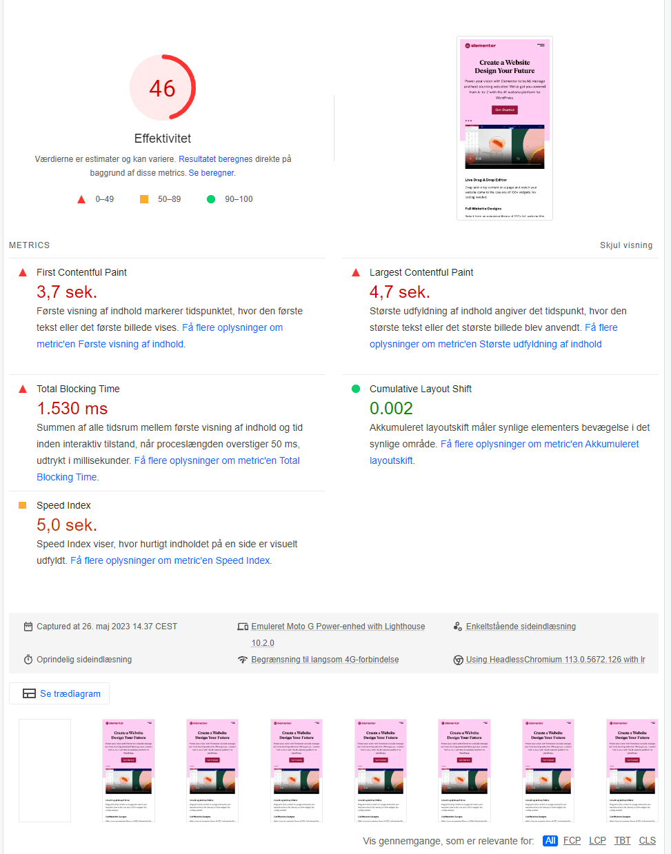 pagespeed insights, Google Pagespeed Insights, Hastighedsoptimering